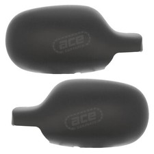 Wing Door Mirror Covers Caps Renault Clio Mk2 2001-2005 Black Pair Left & Right