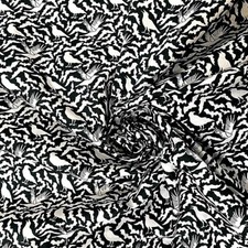 PolyCotton Fabric Black White