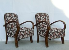 Pair of Art Deco Armchairs, Club Cocktail Chairs. Antique Vintage Halabala 1920.