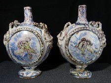 Pair Of Antique Gourd Vases In