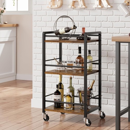 Tier rolling bar - cart, w/