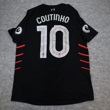 Liverpool Shirt Medium Black Away Kit 2016 2017 New Balance Philippe Coutinho
