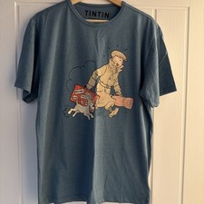 Tintin Pale Blue T Shirt L Large BNWOT Official