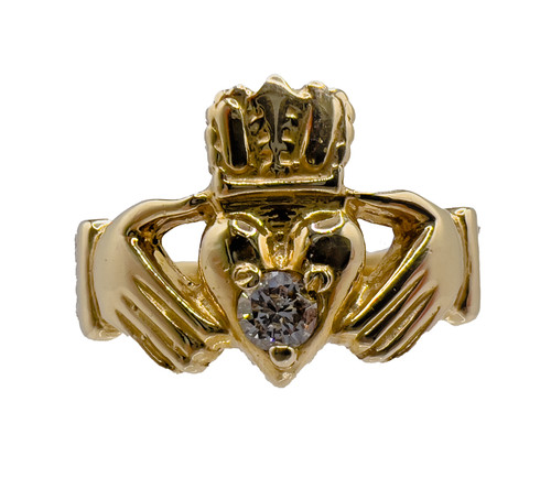 14k yellow gold irish - 14k, claddagh