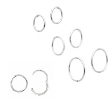 Sterling Silver 925 Solid hinged sleeper hoop earrings choose 6mm,8mm,10mm,12mm