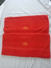 2 red butlins billy bear towels 25.5 inch by 48 inch with hanging loop