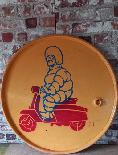 Upcycled oil drum lid michelin - oil,