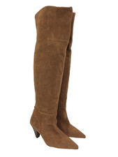 Autograph Women's Over The Knee Boots Size 4 Brown Suede Upper Cone Heel New F1