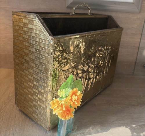 Vintage solid wood - and, brass