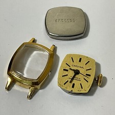 Cardinal Watch, Case, Dial & 17J Mechanical Movement, Not Working, For Parts