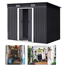 4x8 FT Metal Garden Shed Pent