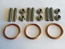 3 x Copper Exhaust Header Manifold Gaskets Studs Triumph Street Triple 675 08-12
