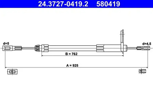 Handbrake cable 3727 0419 - cable, 24.3727-0419.2
