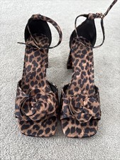 Next Forever Comfort Leopard Print Block Heel Shoes Size 6 Unworn