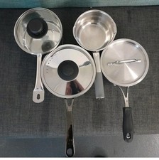 Stainless Steel Saucepans, x4, (Smaller sizes)-  in good used condition.