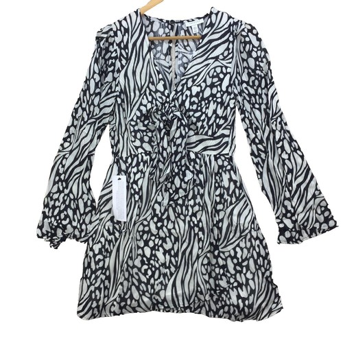 Top shop black white polyester - black,