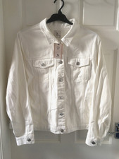 Tu Denim Jacket size 20 white stretchy coat cotton blend