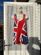 FABULOUS GERI BY NEXT BRIGHT UNION JACK  T SHIRT SZ 10-12 FESTIVAL / CORONATION