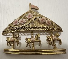 Vtg 1928 Pink Rose Carousel