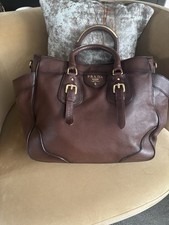 PRADA Vintage Brown Pebbled