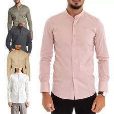 Mens Grandad Shirts Long