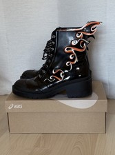 Cape Robbin Halloween Boots UNISEX chunky flames Black UK 7