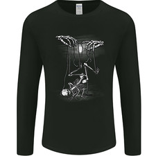 Full Moon Puppet Skeleton Halloween Skull Mens Long Sleeve T-Shirt