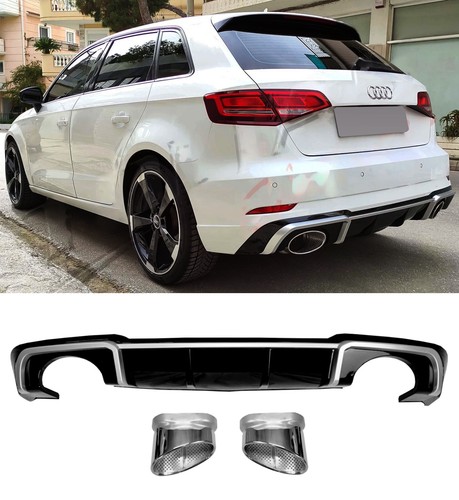 Rear diffuser with silver - rear,