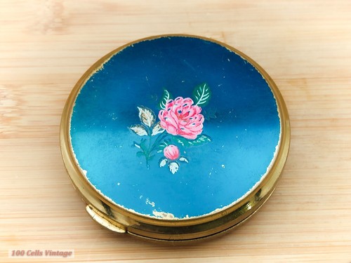 Metallic blue floral vintage - metallic,