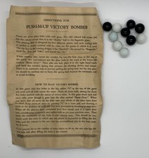 Rare Vintage Push-M-Up Victory Bomber Bagatelle Marble Pinball Game