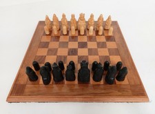 Chess Set Replica Lewis Chessman Resin Chess Pieces Complete. Wooden Chess Board
