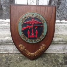 V Rare Amphibious Warfare Joint Service Royal Navy Royal Marines SBS Wood Plaque
