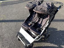Mountain Buggy Duet Black Double Twin Running Jogger Pram,with Twin Cots.