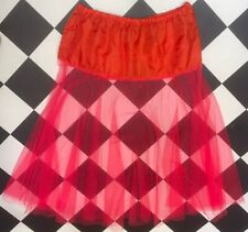 LADIES SIZE 16-18 CORAL FLUORESCENT TUTU SKIRT UNBRANDED UPTO 34 INCH WAIST