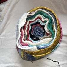 Bundle Of Knitted Mixed Wool.One Long Giant  Wide  Scarf.Wool Can Be ReKnitted.