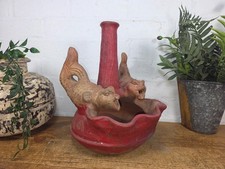 Vintage Rustic Hand Made Terracotta Bird Bath Water Feature