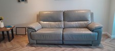 Silver/grey 3 seater leather