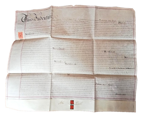 Victorian vellum indenture - vellum,