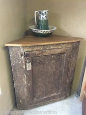 Reclaimed Old Rustic Pine Corner Cupboard 4ft