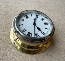 WW2 RAF BRASS BULKHEAD CLOCK (4.8Kg)
