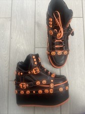 YRU Qozmo Bondage Jackolanter Platform Sneakers Black/Orange Size 10
