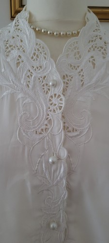 Vintage white eyelet lace - vintage,