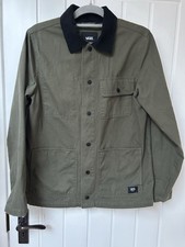 VANS Drill Chore Coat Jacket Cord Collar - XS - Grape Leaf Khaki Green