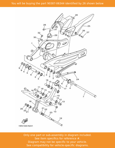 Yamaha collar 90387 - 90387-06344, oem