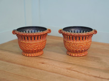 Pair Vintage Classical Style Emsa Plastic Plant Pot Planters