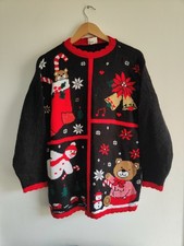 Vintage 80's/90's Christmas Jumper Teddy Snowman & Festive Fun Collectors Item