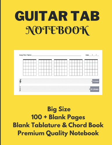 Guitar tab notebook blank - guitar, notebook: