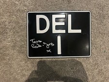 Del 1 Number Plate Signed By