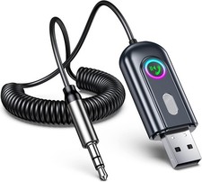 ISEYOU Bluetooth Car Adapter Receiver 5.3 3.5mm Jack Aux [Plug and Play] USB Hi-