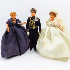 3 x Peggy Nisbet Charles & Diana Royal Wedding Dolls P438 P1004 P1005 Vintage